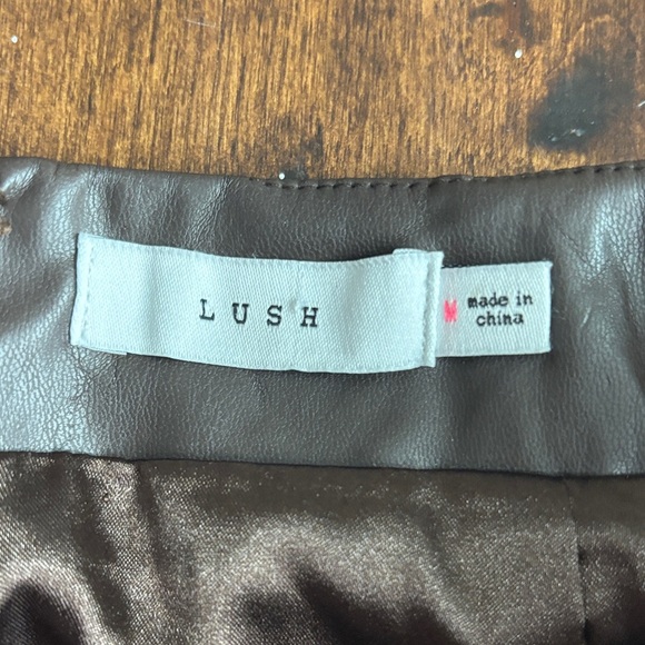Lush Black Faux Leather Mini Skirt - Picture 2 of 8